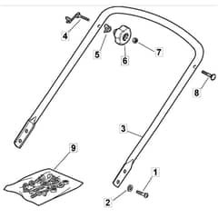 SP534 - 2008 - 299265348/BQ - Mountfield Rotary Mower Lower Handle Diagram