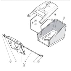 SP535 BW EL 4S - 2022 - 299537848/MTF - Mountfield Rotary Mower Grass Bag Diagram