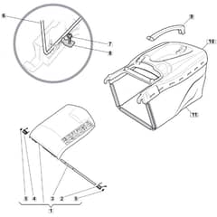 SP535 BWEL4S - 2018-2019 - 299537828/M18 - Mountfield Rotary Mower Grass Bag Diagram