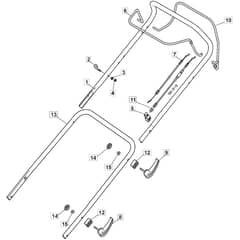 SP535 HWV - 2019 - 294557838/M19 - Mountfield Rotary Mower Upper Handle Diagram