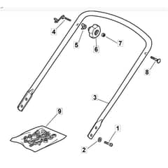 SP536 ES - 2010-2011 - 299325448/BQ - Mountfield Rotary Mower Lower Handle Diagram
