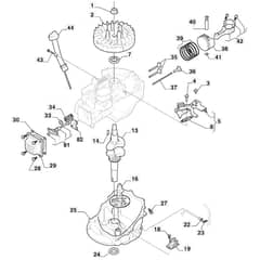 SP53 - 2021-2023 - 2L0536048/M21 - Mountfield Rotary Mower Engine Piston Crankshaft Diagram