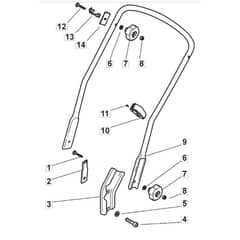 SP555 - 2010-2012 - 292552138/BQ - Mountfield Rotary Mower Lower Handle Diagram
