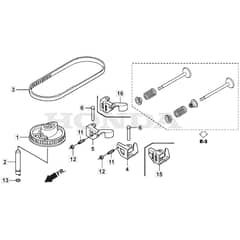 SP555 R - 2014-2015 - 292555038/M14 - Mountfield Rotary Mower Cam Pulley Diagram