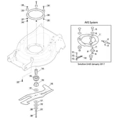 SP555 R V - 2016-2019 - 294569038/M16 - Mountfield Rotary Mower Blade Diagram