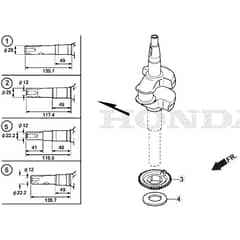 SP555 R V - 2016-2019 - 294569038/M16 - Mountfield Rotary Mower Crankshaft Diagram