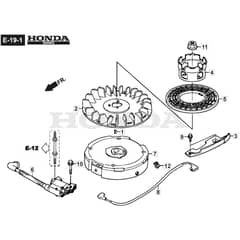 SP555 R V - 2016-2019 - 294569038/M16 - Mountfield Rotary Mower Flywheel/Ignition Coil - GCV190A S1-G7-SD Diagram