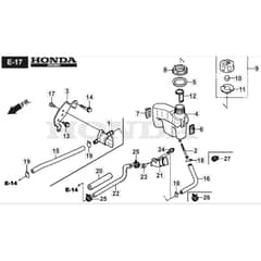 SP555 R V - 2016-2019 - 294569038/M16 - Mountfield Rotary Mower Fuel Tank Diagram