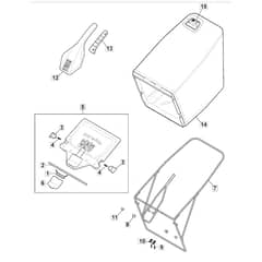 SP555 V - 2020 - 294563038/M20 - Mountfield Rotary Mower Grass Bag Diagram