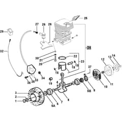 SP 370 - 2001-2007 - 15-4113-11 - Stiga Chainsaw Crankshaft and Cylinder Diagram