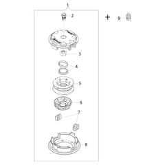 SPARTA 250 S - Oleo-Mac Brushcutter Head Load and Go + Insert (male) Diagram