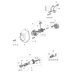 SPARTA 250 T - Oleo-Mac Brushcutter Starter assy and clutch Diagram