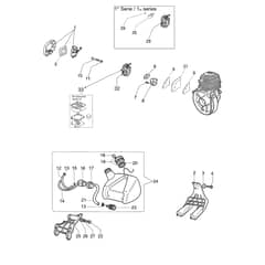 SPARTA 250 T - Oleo-Mac Brushcutter Tank and air filter Diagram