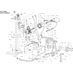 SPL 1700 T+PTO -  - Efco Logsplitter Three phase assy+PTO Diagram