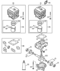 Genuine Stihl SR200 / A - Crankcase, Cylinder