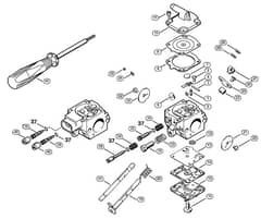 Genuine Stihl SR340 / D - Carburetor HD-28, HD-29, HD-45