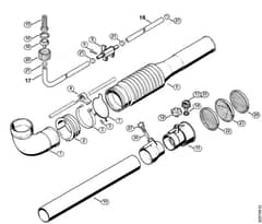 Genuine Stihl SR400 / H - Pleated hose, ULV nozzle