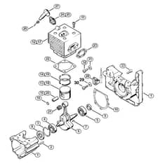 Genuine Stihl SR420 / A - Crankcase, Cylinder