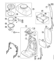 Genuine Stihl SR430 / K - Backplate, Container