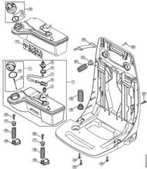 Genuine Stihl SR450 / H - Fuel tank, AV system