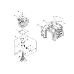 Cylinder, Piston, Crankshaft