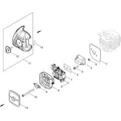 Echo SRM-237TES/L Air cleaner, carburetor