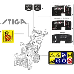 ST 5266 P TRAC - 2021-2026 - 2S2666611/ST1 - Stiga Snow Thrower Labels Diagram