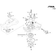 Stig - 2021-2022 - 2R3100018/ST1 - Stiga Robot Mower Blade and Wheel Motor Diagram