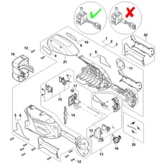 Stihl HLA86 - Handle Housing, Cover ⇥ 443381483 - Parts Diagram