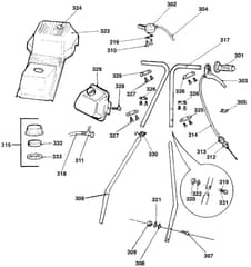 Qualcast Suffolk Punch 30S - F016L80161 - Handle Assembly
