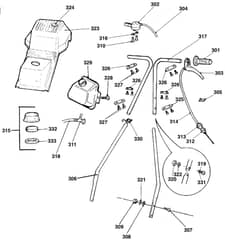 Qualcast Suffolk Punch 30S - F016L80219 - Handle Assembly