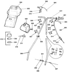 Qualcast Suffolk Punch 35S - F016L80162 - Handle Assembly