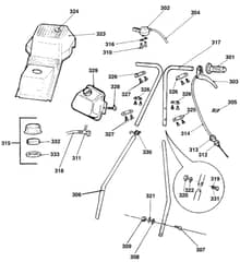 Qualcast Suffolk Punch 43S - F016L80163 - Handle Assembly