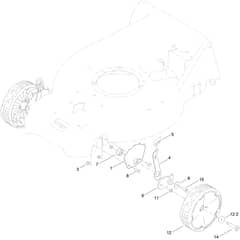 Toro Super Recycler C53AST 53cm - 21693 (414900000 - 418355397) Front Wheel and Height-of-Cut