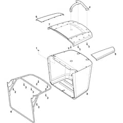Swift 372e - 2022-2025 - 2T0250481/ST1 - Stiga Ride On Mower Grasscatcher Diagram