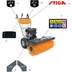 SWS 600 G - 2017-2026 - 219602532/S17 - Stiga Sweeper Labels Diagram