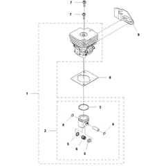 McCulloch T22 LCS - 9666318-01 - 2012-01 - Cylinder Piston Parts Diagram