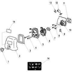 McCulloch T26 CS - 967207701 - 2014-02 - Carburetor & Air Filter Parts Diagram