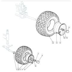 T35M - 2011-2013 - 2T0320436/BQ - Mountfield Ride On Mower Wheels Diagram