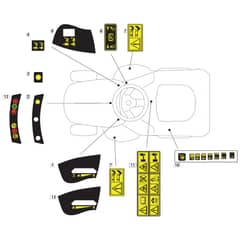 T35M - 2009 - 2T2244436/BQ - Mountfield Ride On Mower Labels Diagram
