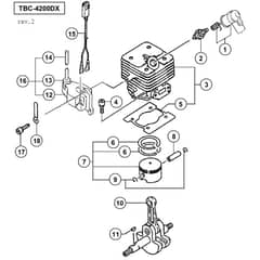 Tanaka TBC-4200DX - Cylinder Piston Crankshaft