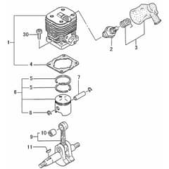 Tanaka TED-262R - Cylinder Piston Crankshaft