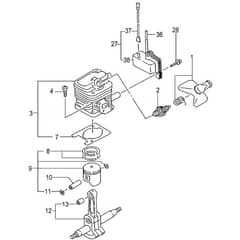Tanaka THT-2520-B - Cylinder Piston Crank Shaft