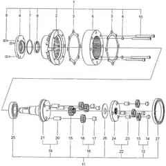 TITAN 540 D - 2013-2019 - 13-7454-11 - Stiga Front Mower Transmission 02 Diagram