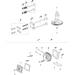 TN 3400 K (K650) -  - Efco Transporter Cylinder head and valve Diagram