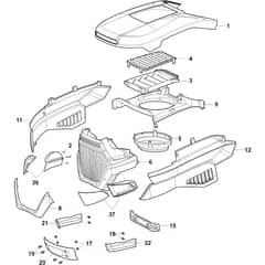 TORNADO 2098 - 2019-2021 - 2T0510481/ST2 - Stiga Ride On Mower Bodywork Diagram