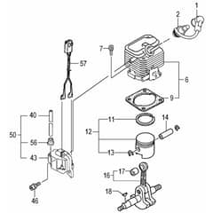 Tanaka TPH-230SS - H43 TPH230SS9536 - Cylinder Piston Crank Shaft