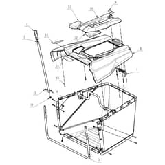 EGO TR3800E-B - Riding Mower (Feb 2024) Grass Catcher Assembly Diagram
