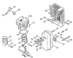 Genuine Stihl TS350 AVE / B - Cylinder, Muffler