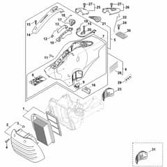 Genuine Stihl TS420 / K - Air filter, Shroud